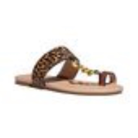 COACH Women's Jaimee Toe Loop Chain Flat Sandal - Picture 5 of 5